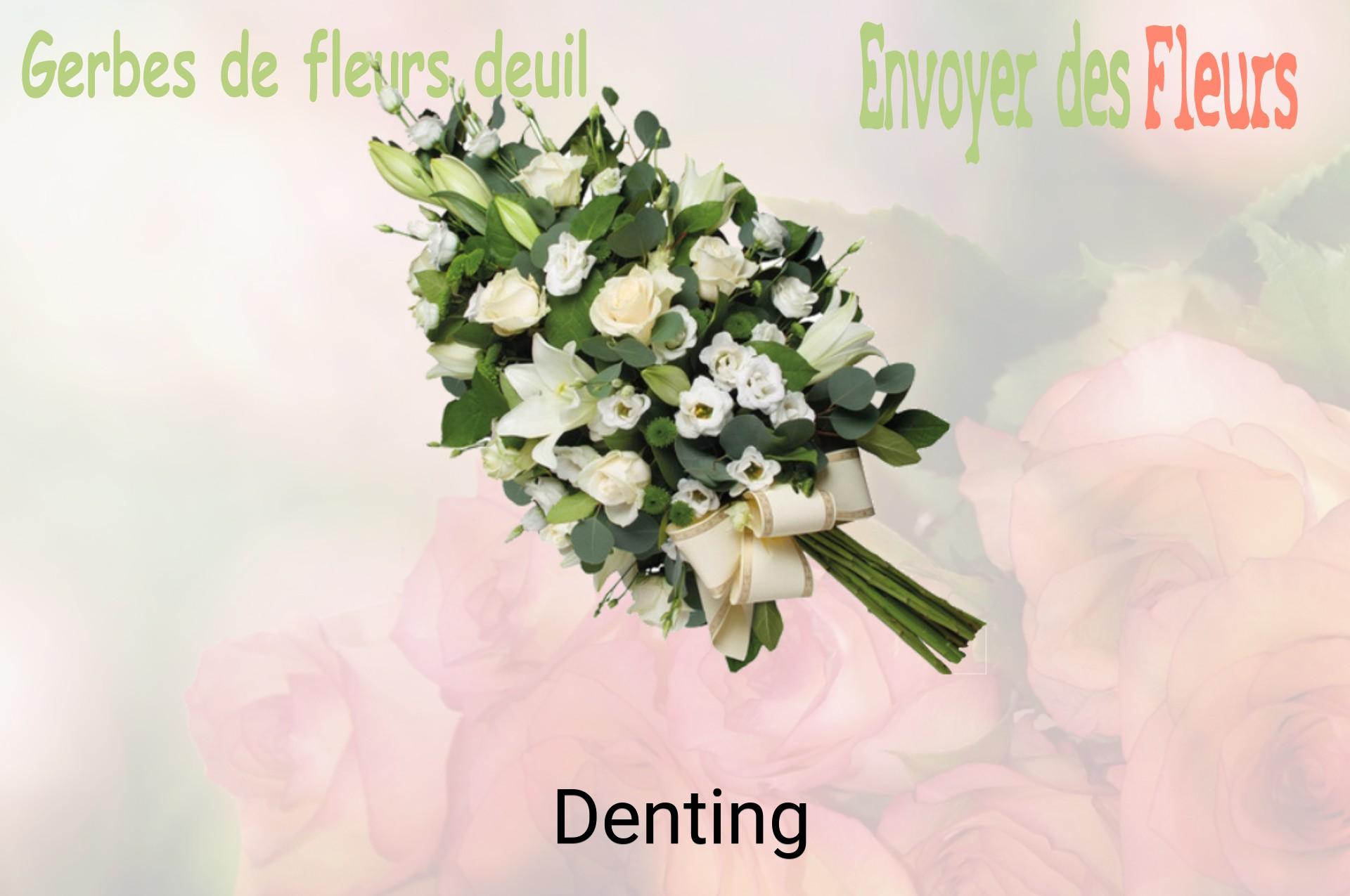 Gerbe de fleurs de deuil livrée à Denting